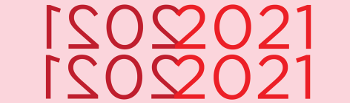 Love Data Week 2021 Logo featuring the year 2021 mirrored so that the 2s form a heart, with red lettering on a pink background